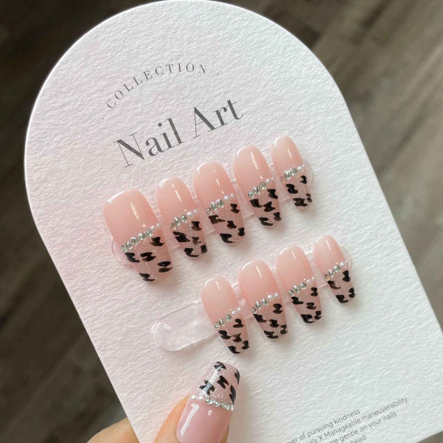 wild whimsy - cool long coffin pink handmade press on nails