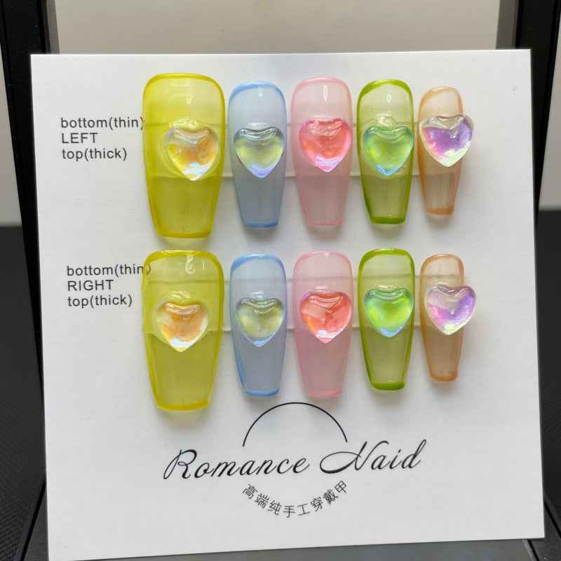 candy gloss - sweet long coffin pink handmade press on nails